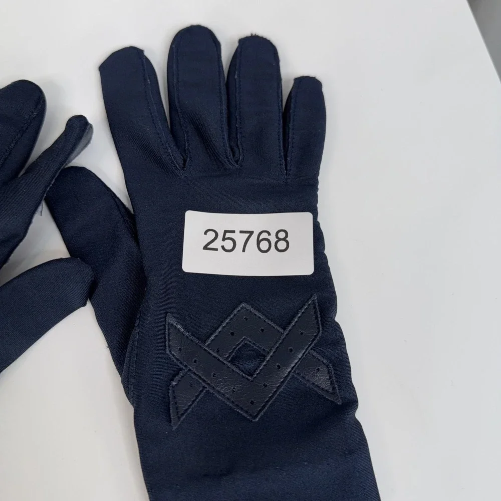 Vintage Gloves Womens One Size Blue Lightweight Nylon Spandex Palm Grip Winter
